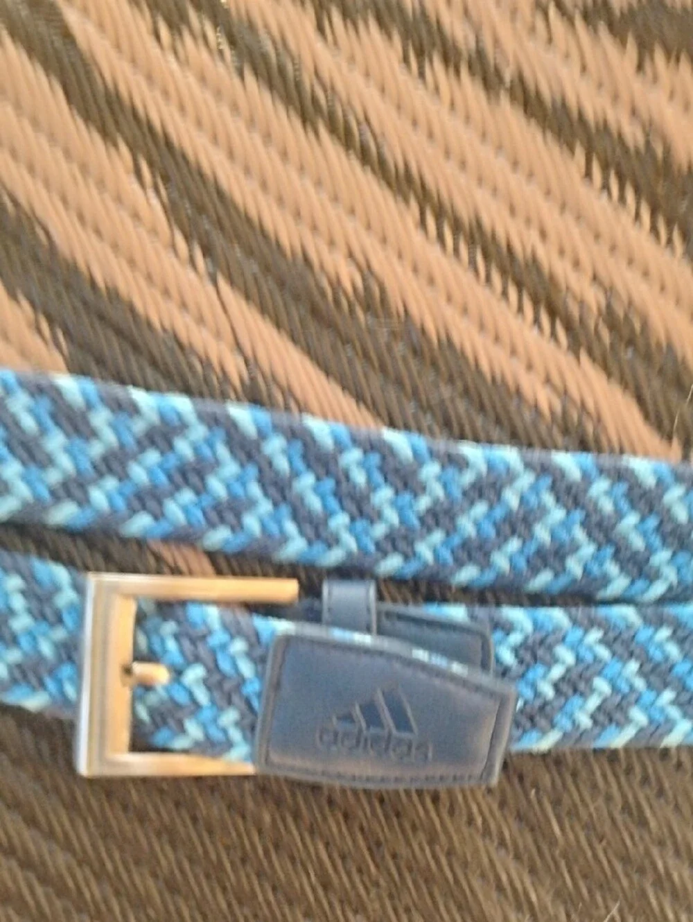 adidas Blue Braided Stretch Belt with Silver Buckle